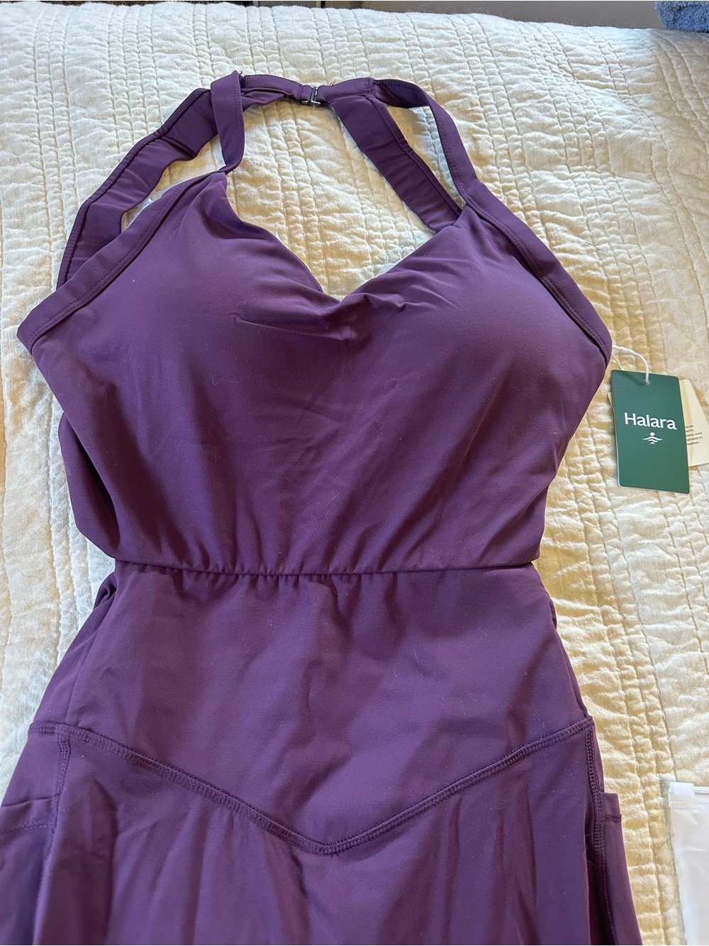 Halara Women's Purple Ultra Scupt  Athletic One-Piece Large Tall NWT - Picture 2 of 10